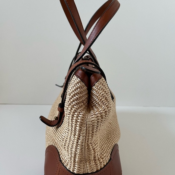 Brooks Brothers Straw Handbag with Leather Trim - Picture 7 of 10